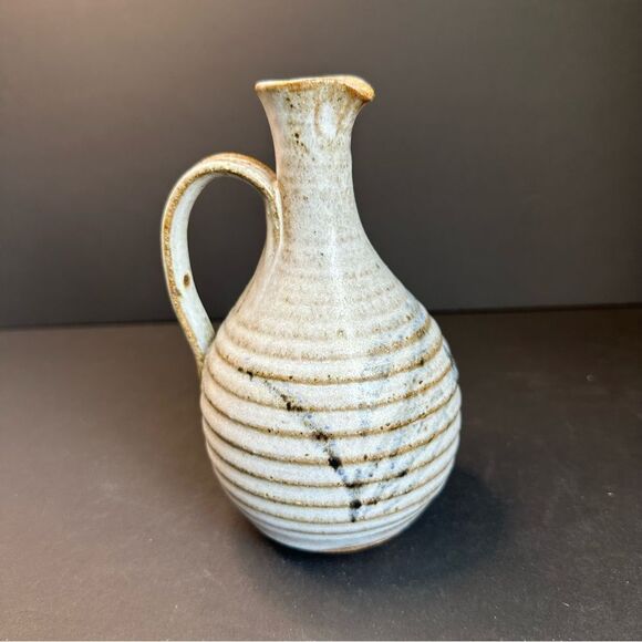 Artisan Art Pottery Pitcher Vase Signed 6.5x5x2 - Picture 1 of 5